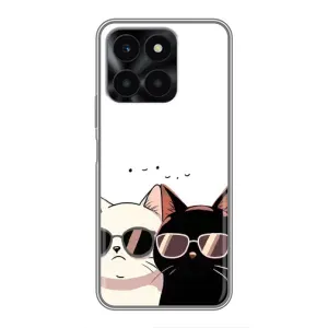 Чехол с рисунком кот на Huawei Honor X6a (Коты в очках)