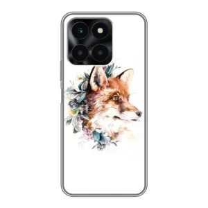 Чехлы с картинкой Лисички для Huawei Honor X6a (VPrint) (Лисичка в цветочках)