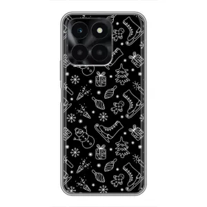 Новогодние, Праздничные Чехлы для Huawei Honor X6a - 2024 год (Новогодний фон)