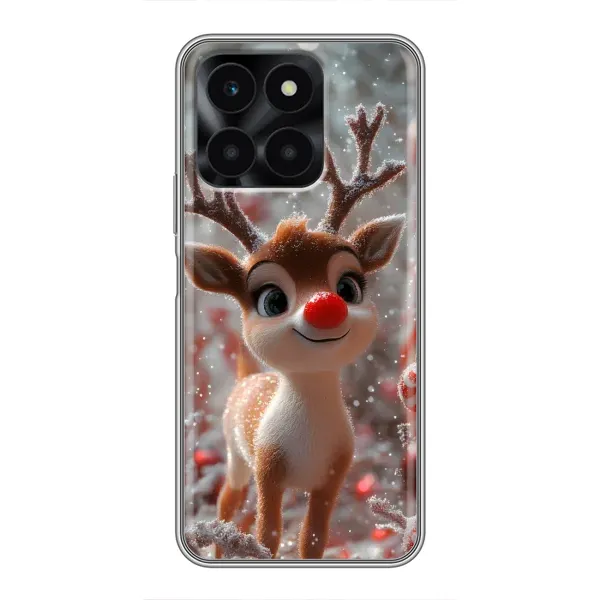 Чехол с принтом «Олень с носом» для Huawei Honor X6a