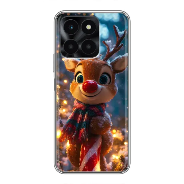 Чехол с принтом «Олень с шарфом» для Huawei Honor X6a