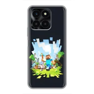 Чехол Майнкрафт на Huawei Honor X6a (AlphaPrint) Minecraft (персонажи Minecraft)