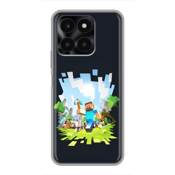 Чехол с принтом «персонажи Minecraft» для Huawei Honor X6a
