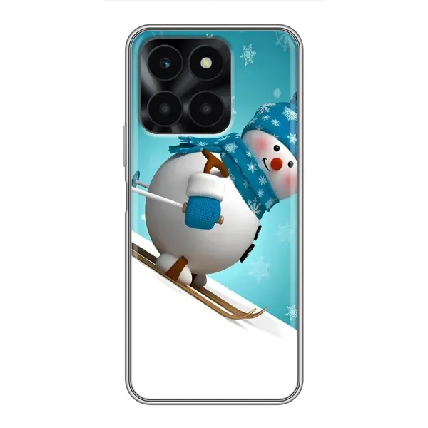 Чехол с принтом «Снеговик на лыжах» для Huawei Honor X6a Чехол с принтом «Снеговик на лыжах» для Huawei Honor X6a