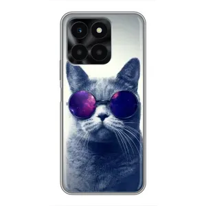 Чехол с принтом для Huawei Honor X6a (AlphaPrint) Модные коты (Стильный кот)