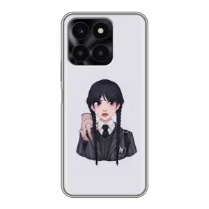 Чехлы Венсдей на Huawei Honor X6a Уэнсдей (AlphaPrint) (Уэнздей и Вещь)