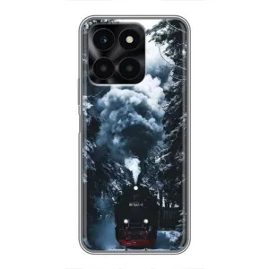 Новогодние, Праздничные Чехлы для Huawei Honor X6a - 2024 год (Зимний поезд)