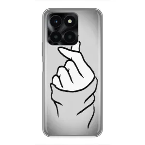 Чехол с принтом для Huawei Honor X6a (AlphaPrint - Знак сердечка) (Значок Love)