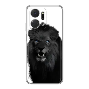 Чехлы с картинками животных Huawei Honor X7a (Черный ЛЕВ)