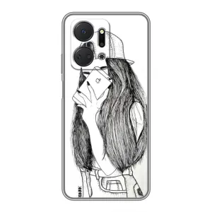 Чехол с печатью для Huawei Honor X7a - (Мода) (AlphaPrint) (Фото девочки)