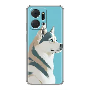 Чохол з Хаскі Huawei Honor X7a - (AlphaPrint) (Хаскі арт)