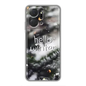 Новогодние, Праздничные Чехлы для Huawei Honor X7a - 2024 год (Hello winter)