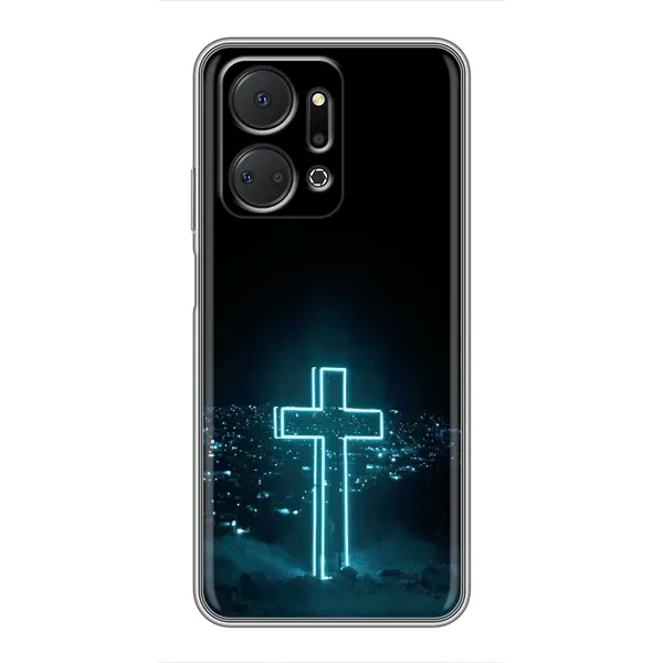 Чехол с принтом «Крест и город» для Huawei Honor X7a Чехол с принтом «Крест и город» для Huawei Honor X7a