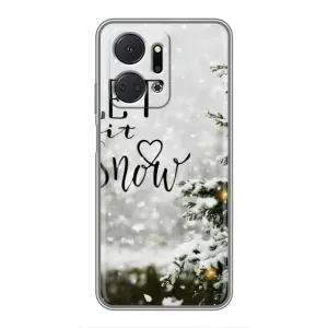 Новогодние, Праздничные Чехлы для Huawei Honor X7a - 2024 год (Let it snow)