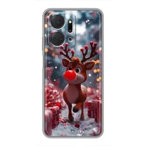 Яркий чехол для Huawei Honor X7a с Зимними Оленятами (Олень среди подарков)