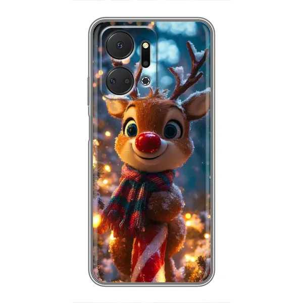 Чехол с принтом «Олень с шарфом» для Huawei Honor X7a