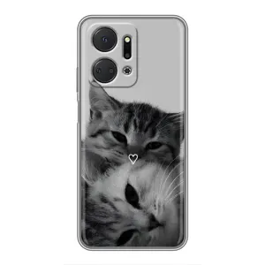 Чехол с рисунком кот на Huawei Honor X7a (Пара котов)