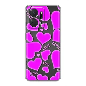 Чехлы для любимой на Huawei Honor X7a (VPrint) (Pink hearts)