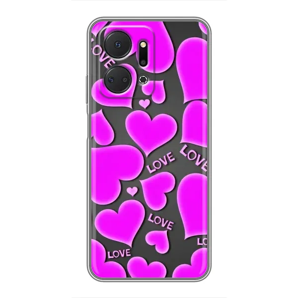 Чехол с принтом «Pink hearts» для Huawei Honor X7a