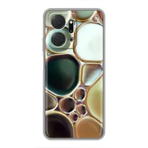 Мраморный чехол на Huawei Honor X7a (VPrint) (Радужный Мрамор)