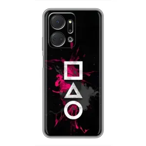 Чохол Гра в кальмара для Huawei Honor X7a (Символи Гра кальмара)