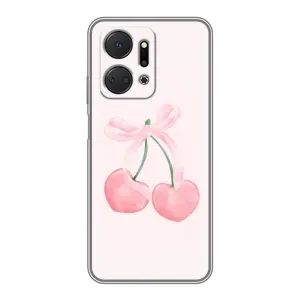 Чохол з розовим принтом для Huawei Honor X7a (Рожеві вишні)