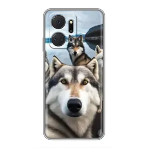 Чохол з Хаскі Huawei Honor X7a - (AlphaPrint) (Селфі Хаскі)