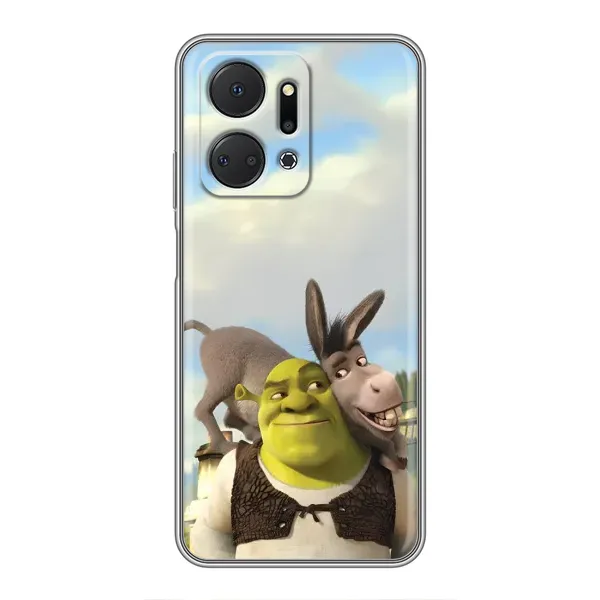 Чехол с принтом «Шрек и Осел» для Huawei Honor X7a