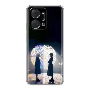 Чехлы Венсдей на Huawei Honor X7a Уэнсдей (AlphaPrint) (Уэнздей и Инид)