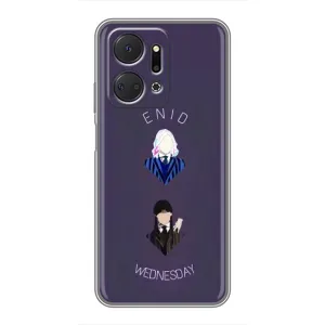 Чехлы Венсдей на Huawei Honor X7a Уэнсдей (AlphaPrint) (Уэнздей и подруга)