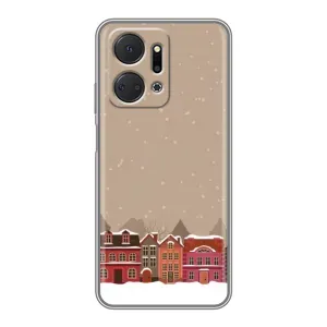 Новогодние, Праздничные Чехлы для Huawei Honor X7a - 2024 год (Зимний город)