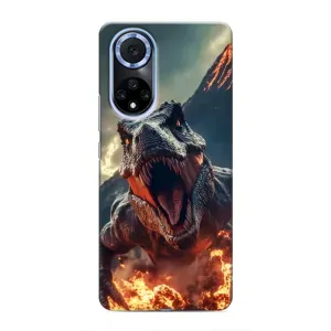 Чехол с картинкой «Хищники» для Huawei Honor X7b (Огненный динозавр)