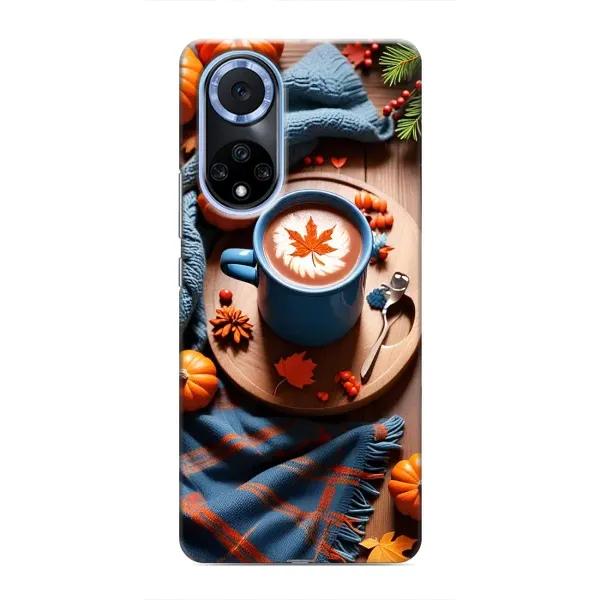 Чохол з принтом «Кава і гарбузики» для Huawei Honor X7b