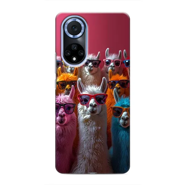 Чехол с принтом «Ламы в очках» для Huawei Honor X7b