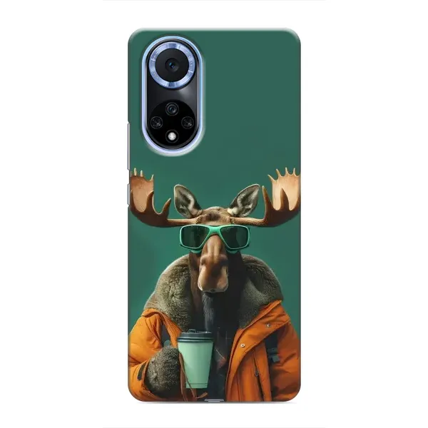 Чехол с принтом «Лось с кофе» для Huawei Honor X7b