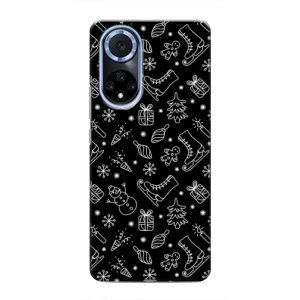 Новорічні, Святкові Чохли для Huawei Honor X7b - 2024 год (Новорічний фон)