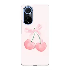 Чехол с розовым рисунком для Huawei Honor X7b (Розовые вишни)