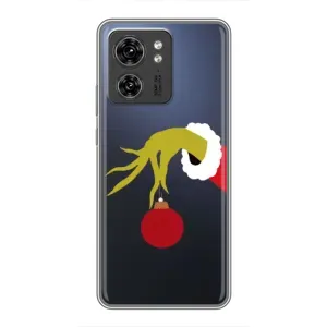 Зимние Чехлы для Huilewei Honor X8 5G - прозрачный фон (Гринч с игрушкой)