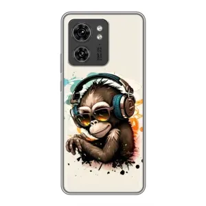 Чехол с Обезьянами Huawei Honor X8 5G - (AlphaPrint) (Макака в наушниках)