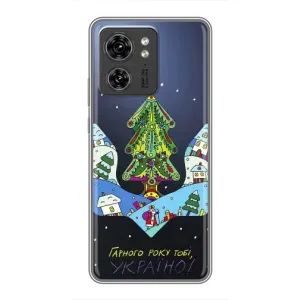 Зимние Чехлы для Huilewei Honor X8 5G - прозрачный фон (Рождественский герб)