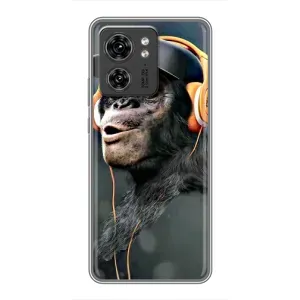 Чехол с Обезьянами Huawei Honor X8 5G - (AlphaPrint) (В наушниках)