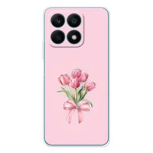 Чехол с розовым рисунком для Huawei Honor X8a (Букет цветов)