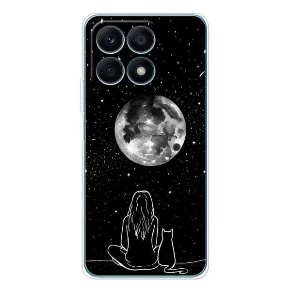 Чехол с принтом «Девушка с котом» для Huawei Honor X8a