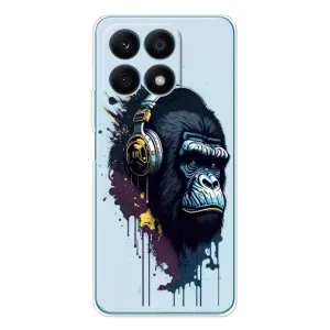 Чехол с Обезьянами Huawei Honor X8a - (AlphaPrint) (Горилла в наушниках)
