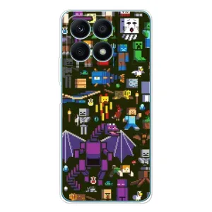 Чехол Майнкрафт на Huawei Honor X8a (AlphaPrint) Minecraft (Коллаж Майнкрафт)