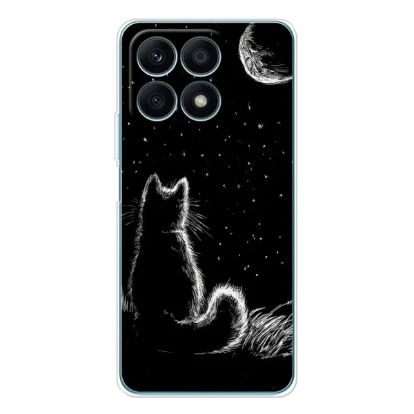 Чехол с принтом «Котик и луна» для Huawei Honor X8a