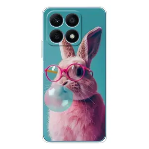 Чохол з принтом стильні тварини для Huawei Honor Х8а (Кролик в окулярах)