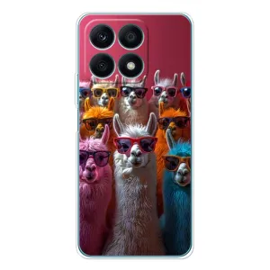 Чохол з принтом стильні тварини для Huawei Honor Х8а (Лами в окулярах)