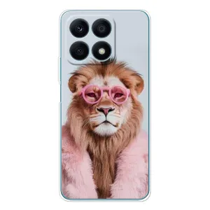 Чохол з принтом стильні тварини для Huawei Honor Х8а (Лев в окулярах)