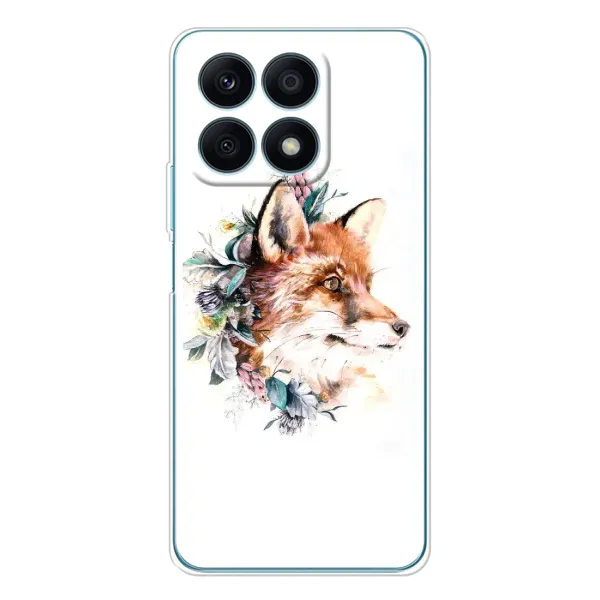 Чехол с принтом «Лисичка в цветочках» для Huawei Honor X8a Чехол с принтом «Лисичка в цветочках» для Huawei Honor X8a